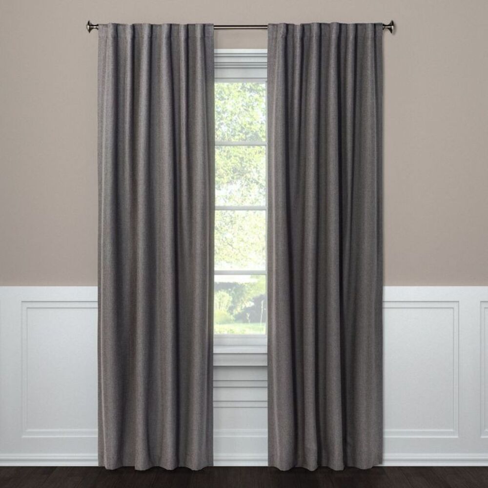 50"x95" Blackout Aruba Window Curtain Panel Radiant Gray - Threshold